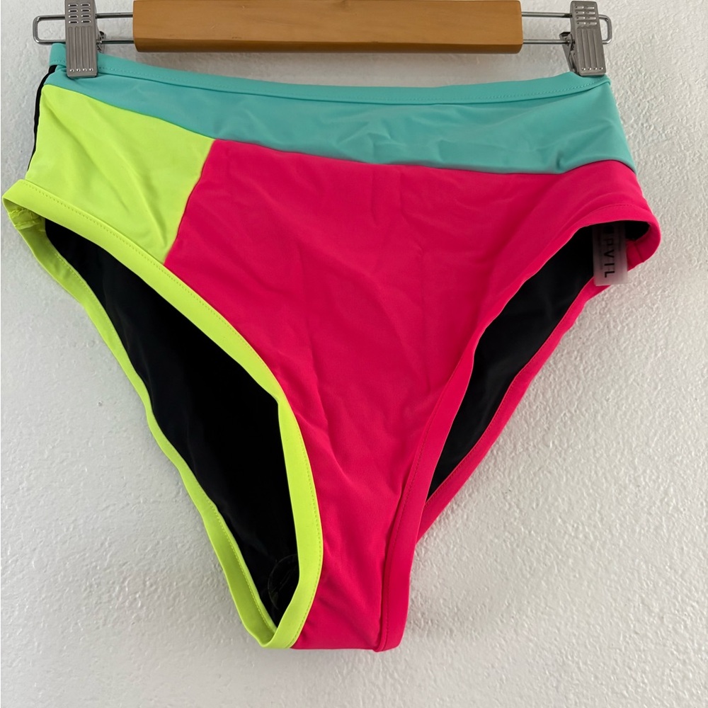 Popvil Color Block Patchwork Bikini Bottoms size M